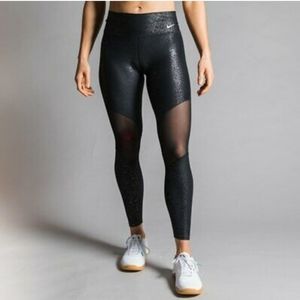 Nike sparkle navy blue leggings .